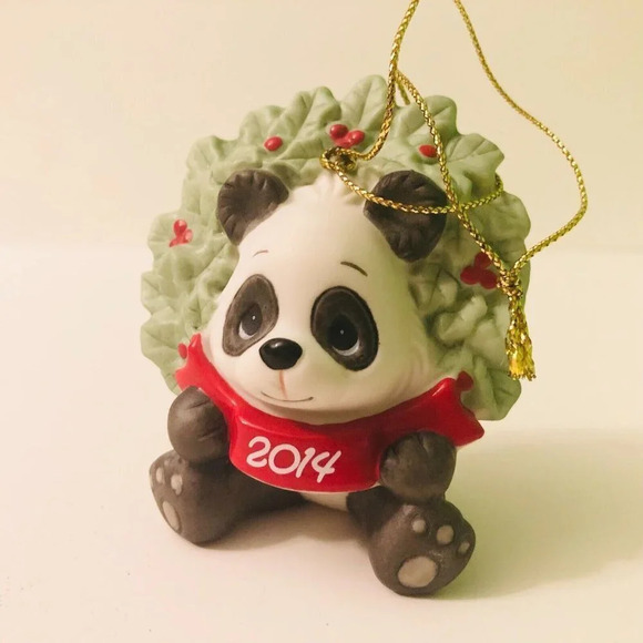 2014 Precious Moments Happy Holly  Days Panda Christmas Ornament - Picture 2 of 16
